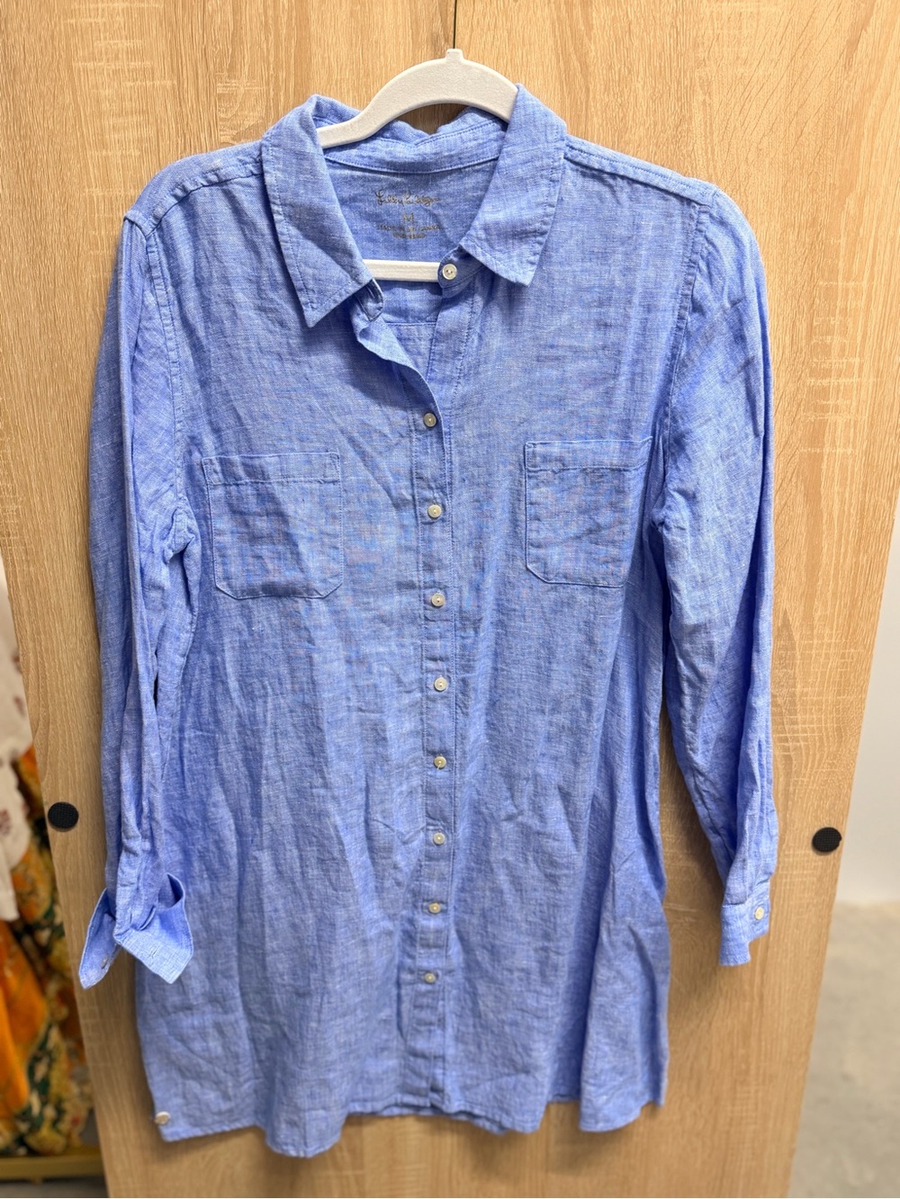 Lilly Pulitzer Light Blue Button-Down Tunic Shirt